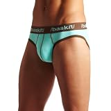 baskit Men's Contrasts Bikini Brief, Rhythmic Blue, Large
