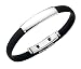 Basics Bar Watch Clasp Rubber Bracelet In Stainless Steel