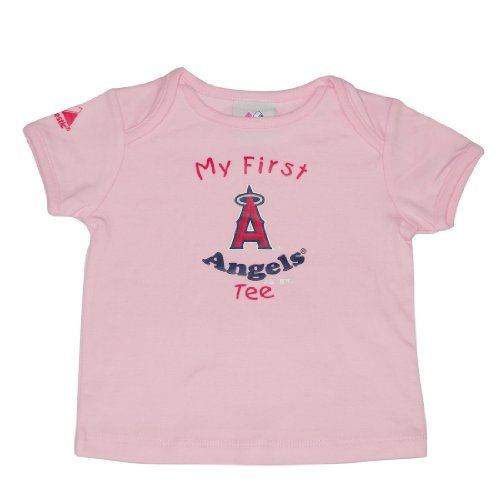 Majestic Infant Baby MLB Los Angeles Angels of Anaheim My First Tee T-Shirt - Pink (Size: 18M)