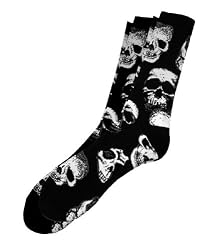 No Fear Men's SKULL ROW SOCKS 2 Pairs (4 Pieces) - Black