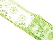 Sheer Green Flower Print Wired Craft, Wedding & Holiday Ribbon 2.5" x 60 Yards