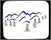 Mouse Pad with landscape, mountain, fir trees
