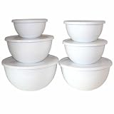 Calypso Basics, 44300, 12 Piece Enamel On Steel Bowl Set With Lids, White