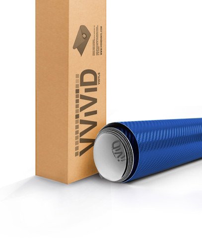VViViD 7 Blue Carbon Fiber Vinyl Wrap with Air Release Technology - 5ft x 6ft On Sale