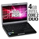 Toshiba Satellite U405-S2911 - Core 2 Duo T6400 / 2 GHz - Centrino - RAM 4 GB - HDD 250 GB - DVD?RW (?R DL) / DVD-RAM - GMA 4500MHD - WLAN : 802.11 a/b/g/n (draft) - Vista Home Premium 64-bit - 13.3" Widescreen TFT 1280 x 800 ( WXGA ) TruBrite - camera - fusion finish with horizon pattern