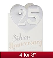 Silver Heart 25th Anniversary Card