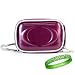 Thermoplastic polyurethanes (TPU) Hard Glossy Purple Canon Camera Carrying Case Pouch Sleeve for Canon PowerShot SD1400IS 14.1 MP Digital Camera with 4x Wide Angle Optical Image Stabilized Zoom and 2.7-Inch LCD + Vangoddy tm, Live*Laugh*Love wrist band!!!
