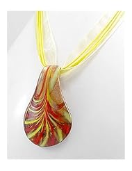 Yellow Cotton Necklace In 92.5 Sterling Silver