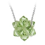 Sterling Silver Light Green Swarovski Elements Ball Pendant with Rolo Chain, 18"