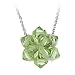 Sterling Silver Light Green Swarovski Elements Ball Pendant with Rolo Chain, 18"