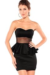 Sexy Cocktail Above the Knee  Mesh Nylon/Polyester/Spandex Bandeau Neck General Print Bodycon Dress/Club Dress/Evening Dress/Party Dress/Wedding Dress/Mini Dress  With Ruffles