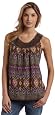 IZOD Women`s Crochet Neck Cherokee Print Tank Top