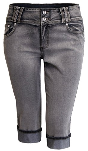 URBAN K Plus Size Women's Denim Capri Jeans