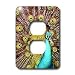 Birds - Colorful Peacock - Light Switch Covers - 2 plug outlet cover