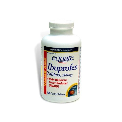 Equate Ibuprofen Pain Reliever 200mg  Coated Tablets, 500-Count Bottle