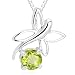 Round Cut Peridot Pendant Necklace Sterling Silver