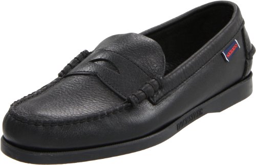 Sebago Men's Dolphin Boat Shoe,Black,8.5 M US