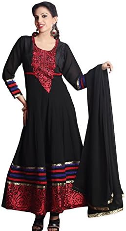 Shubham Fashions Women's Contemporary Twist Punjabi Suit XL Black