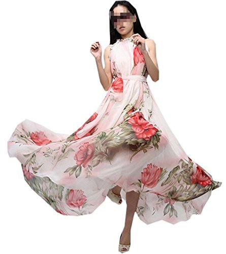 Xinliya Maxi One-piece Dress Beach Long Dress Expansion Skirt, free size, White