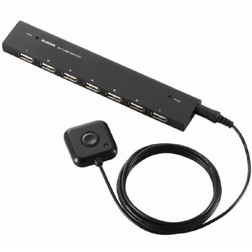 ELECOM USB切替器 手元スイッチ付 7ポート ブラック U2SW-B27SBK