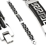 316L Stainless Steel & Rubber Bracelet - Length 7.68