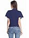E.JAN1ST Women's V Neck Blouse Top Chiffon Short Ruffle Sleeve Button Down Shirt