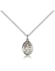 .925 Sterling Silver Saint St. Joseph Medal Pendant 1/2 x 1/4 Inches Carpenters/Dying/Fathers-9058- Comes with a .925 Sterling Silver Lite Curb Chain Neckace And a Black velvet Box