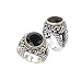 925 Silver & Round Faceted Onyx Ring with 18k Gold Accents- Sizes 6-8