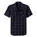 Boys' Shaun White for Target® Plaid Woven Short-Sleeve Shirt - Navy Fleet