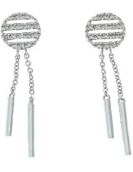 0.24CTW 18K White Gold Genuine Diamond Dangling Earrings