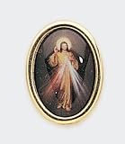 Divine Mercy Religious Lapel Pin - Gold Plated