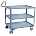 Lyon Service Cart with Ergonomic Handle, 3 Shelves, Gray, 1200lbs Capacity, 35" Height, 36" Length x 24" Length