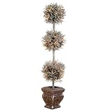 3-Ball Tinsel Potted Tree- Silver(5')