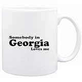 Mug White  çSOMEBODY IN Georgia LOVES ME  Usa States