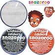 3 Large 18ml Snazaroo Face Painting Compacts 1 BLACK, 1 WHITE and 1 ORANGE