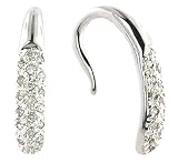 Diamond 10K White Gold Hoop Earrings