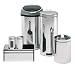 Brabantia Window Canister 1.4L Brilliant Steel with Black Lid