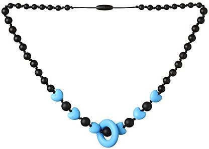 ComfyBaby Beads Follow Your Heart Silicone Teething Necklace BPA Free - Hearts of Blue