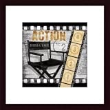 Action by Conrad Knutsen 12.00X12.00 Framed with Black Wood Frame
