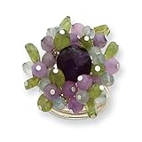 Sterling Silver Amethyst/Lavender Quartz/Peridot/Blue Topaz Ring
