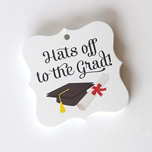 Graduation Favor Tags, Thank You Graduation Tags, Hats Off