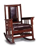 Cheap Coaster Mission Style Rocking Wood and Leather Chair Rocker by ... Cheap Coaster Mission Style Rocking Wood and Leather Chair Rocker by ...