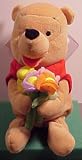 Winnie the Pooh Bean Bag Plush holding Flower Pooh