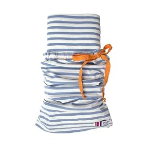 giggle Better Basics Fitted Stripe Crib Sheet - Blue (organic Cotton)