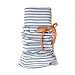 giggle Better Basics Fitted Stripe Crib Sheet - Blue (organic Cotton)
