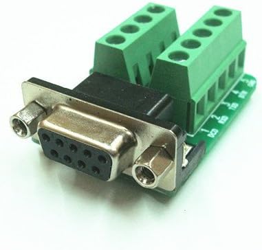 Swellder D-SUB 9 Pin female Breakout Board to Screw Terminals, Connector Db9 female Plug 9-pin Port 2 Row Terminal Breakout PCB Board