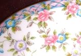Review Coalport  / Coalport Pink Blue Lilac Floral Cup and Saucer