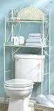 Elegant Space- White Metal Bathroom Rack Shelf