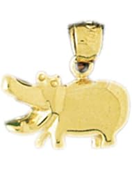 Dazzlers Solid 14k Gold Hippo Charm Pendant Available in three colors from jewelsberry (weights: 1.2 grams only)