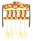 PEACH 3-D Large Wall Plaque & Utensils Set NEW